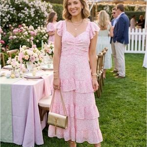 Arula White and Pink Floral Dress